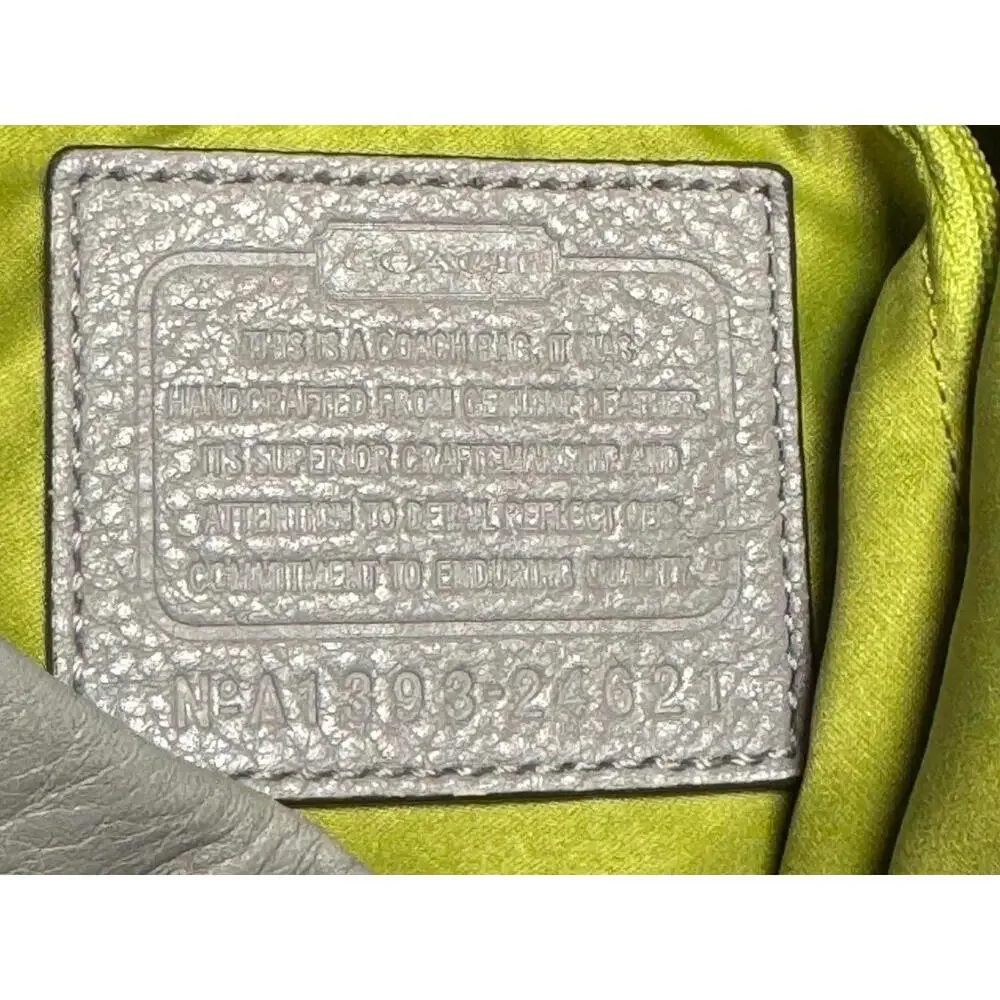 Coach Pebbled Leather Gray Hobo Shoulder Bag c.2010 - Picture 7 of 9